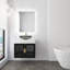 Meuble-lavabo mural moderne de luxe avec comptoir à surface solide de 36 po et vasque en verre Ova-103554945