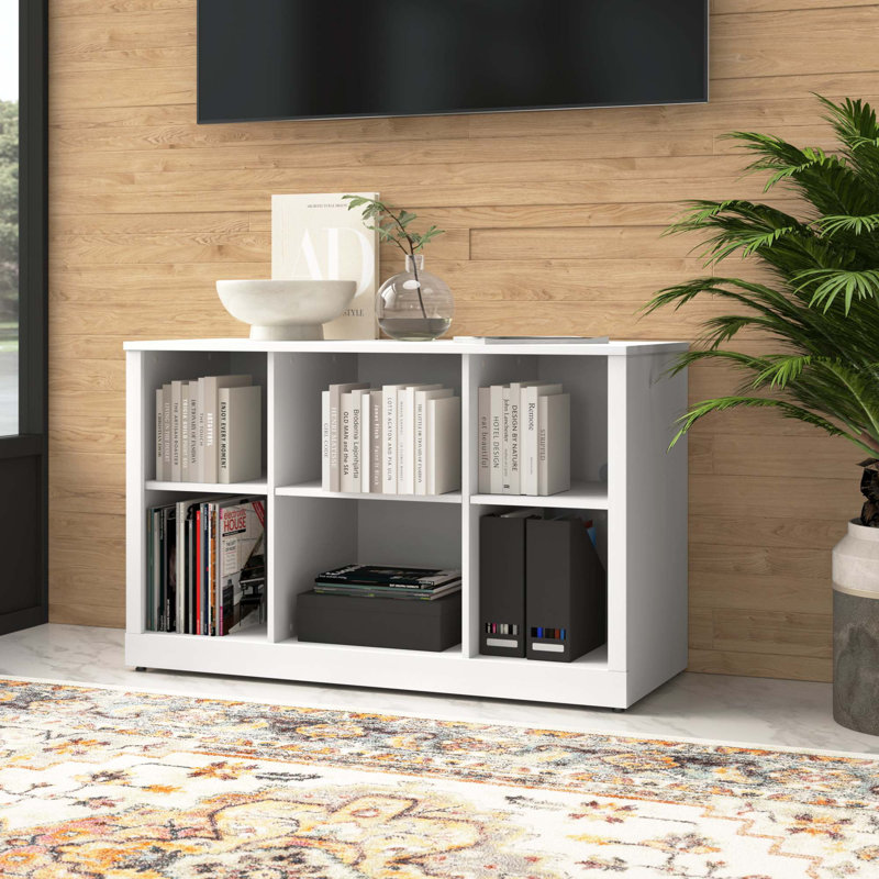 Hampton Heights White 48" 6-Cube Bookshelf