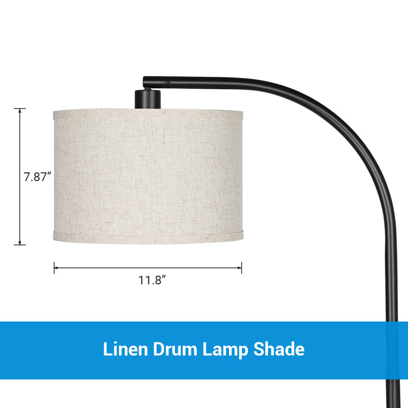 Lampe sur pied arquée 63 po Kjeld, Noir