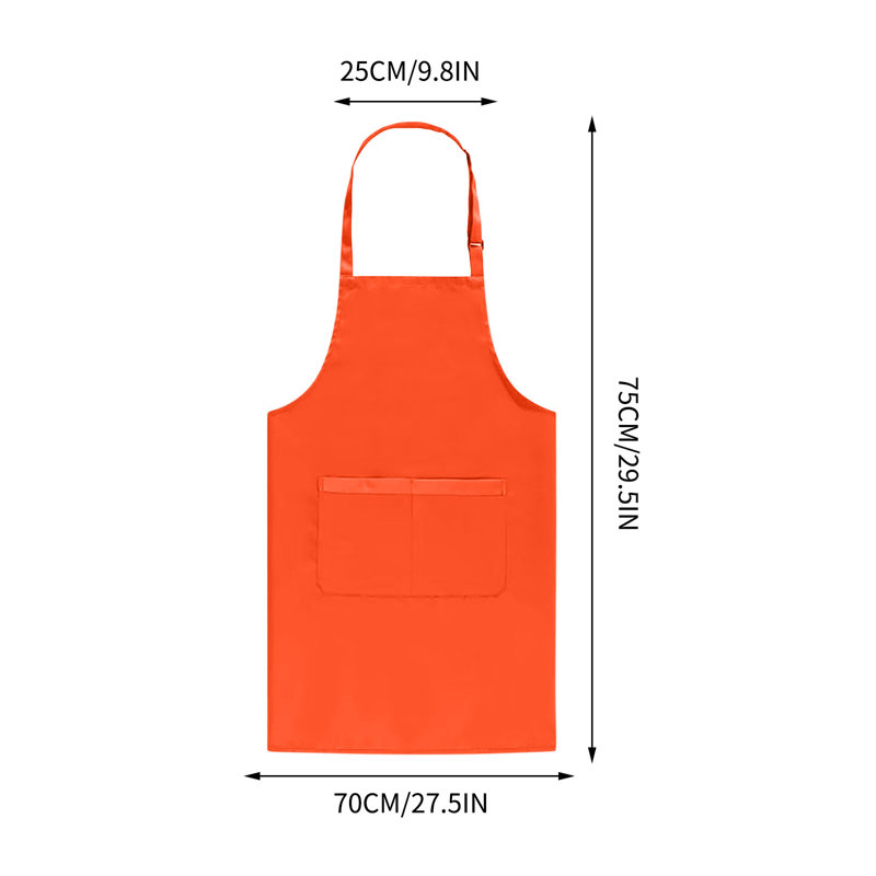 Tablier de barbecue pour homme avec poches, tablier de cuisine réglable pour la cuisine et le nettoyage, orange 27,6 x 29,5 po
