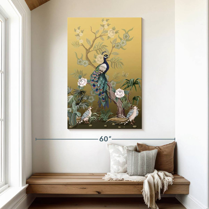 Oiseau chinois, H 48 po x l 32 po