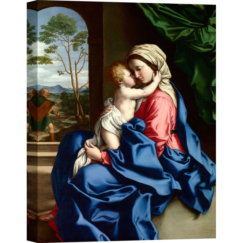 The Virgin And Child Embracing by Sassoferrato - Wrapped Canvas Painting, 100cm H x 70cm W x 4cm D
