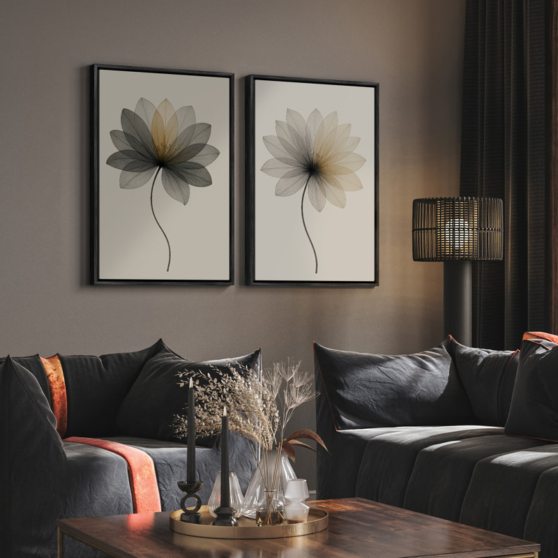 Art mural encadré, rétro, antique, classique pour chambre à coucher - 24 po x 36 po x 2 panneaux, H 36 po x l 24 po, Noir