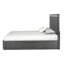 Lit Zoko avec tête de lit à panneau, chrome, bois massif gris cendré-111934015
