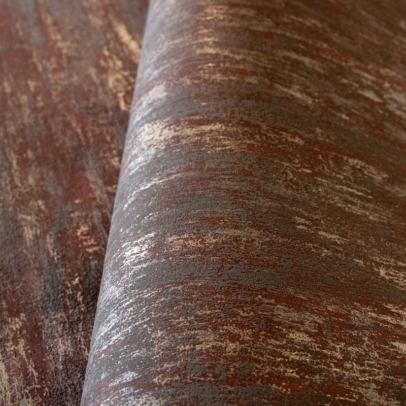 Brera Metallic Abstract Distress 10.05m x 53cm Wallpaper Roll, Antique Red