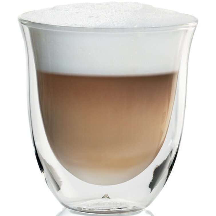 De'Longhi DeLonghi Double Walled Thermo Espresso Glasses, Set of 2,  Regular, Clear, 90 milliliters