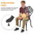 Black Outdoor Aluminum Rectangle Dining Set,Compact Size Chair (Seat Width:15.35"), Umbrella Hole, Weather-Resistant-1779002838