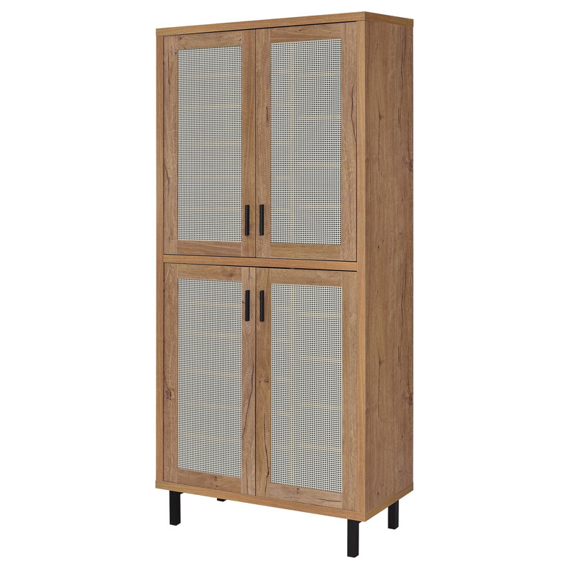 Stagg Natural Oak 4-Door Tall Shoe Storage Cabinet