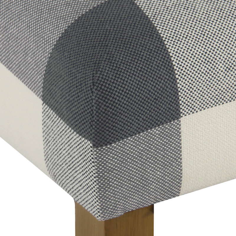 Proxima 24" Seat Height Square Counter Stool, Blue Buffalo Plaid, Mahogany
