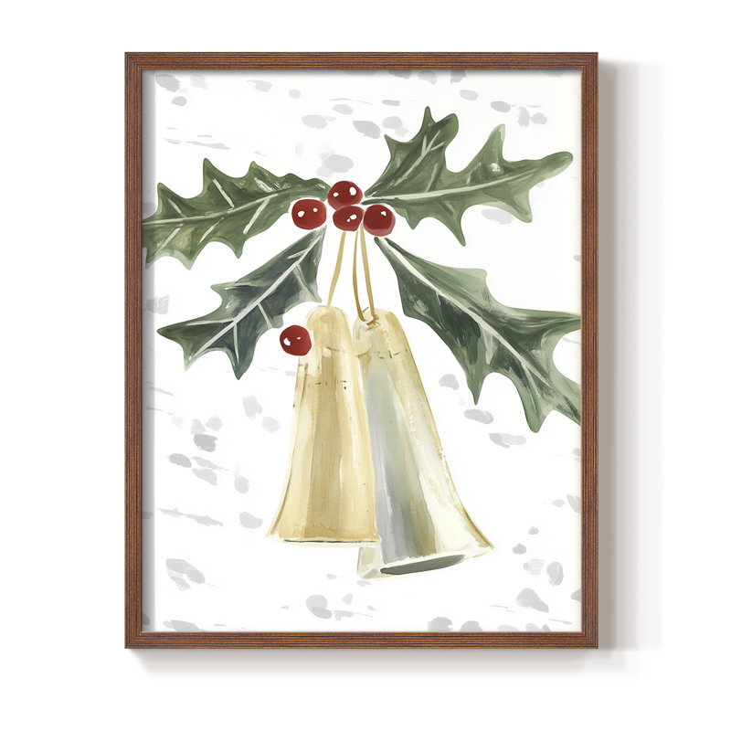 «Christmas Holiday Art», reproduction encadrée cmxxi - bois massif, H 15 po x l 12 po, Noyer