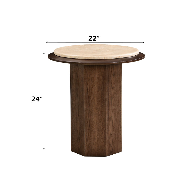 Table d'appoint en noyer et plateau, style contemporain, placage de chêne, 56 x 56 x 61 cm, charge maximale 18 kg. Finition plaquée, largeur 56 cm, profondeur 61 cm, hauteur 61 cm.
