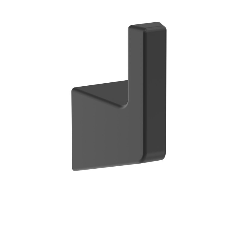 Blackrock Single Prong Matte Black Robe Hook, Matte Black