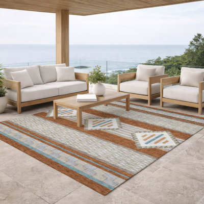 Tapis tribal intérieur / extérieur lavable à la machine Chantille ACN2994