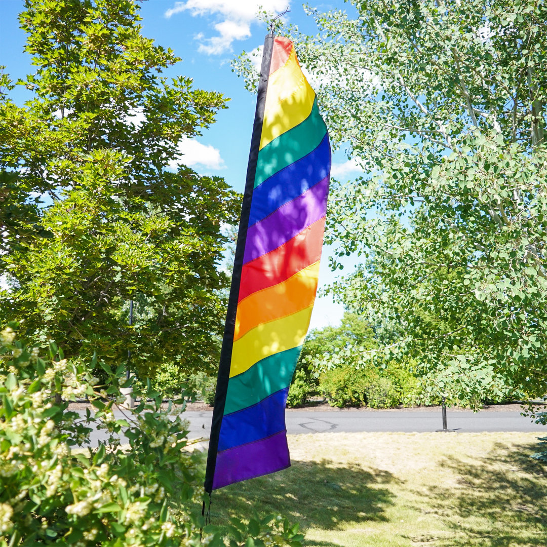 7-Foot Rainbow Feather Banner 84 H x 18 W In The Breeze