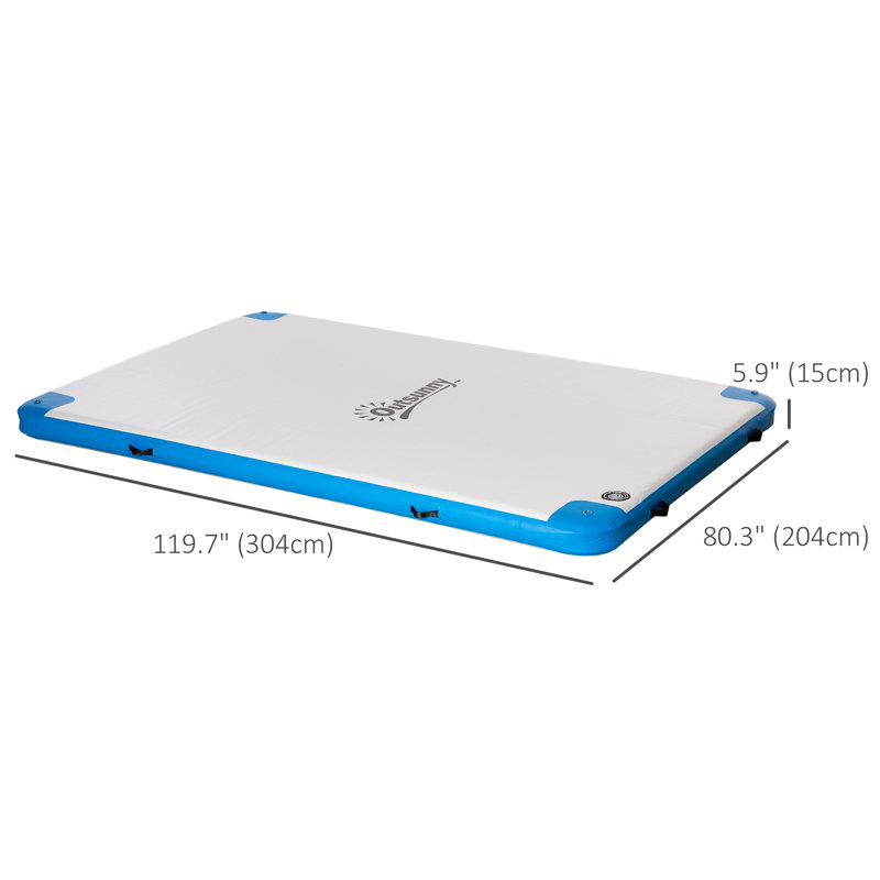 Outsunny Water Floating Platform, Blue/White