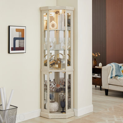 Armoire de coin, antique, verre, vitrine pour le salon, objets de collection, rangement pour le vin et le bar