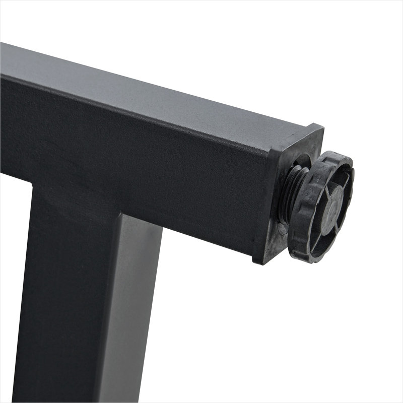 Table de salle à manger rectangulaire de 71 pouces avec plateforme de rangement, panneau de fibres à densité moyenne noyer et acier noir mat, 6 places, style campagne moderne