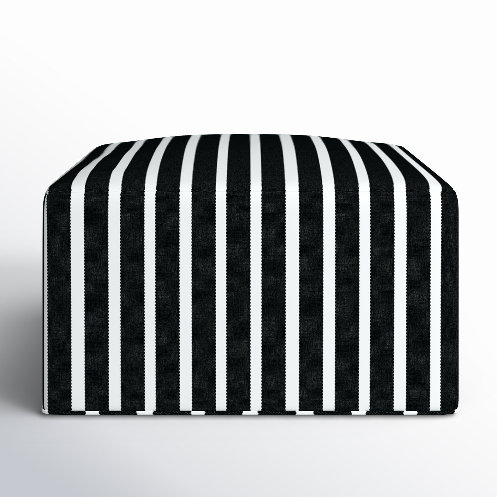 Eliana Sunbrella® Patio Ottoman, Shore Classic Black Stripe Sunbrella®
