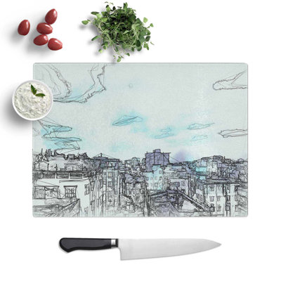 Tempered Glass Skyline of Dhaka in Bangladesh Chopping Board