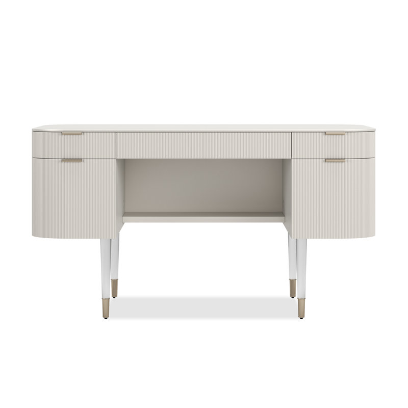 Bureau double caisson Love, Perle mate