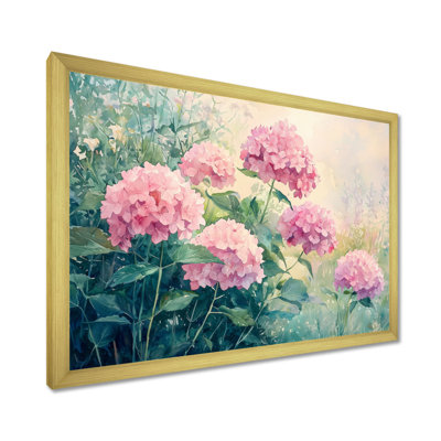 Hortensias dans un pré d'été I - Hortensia, art mural