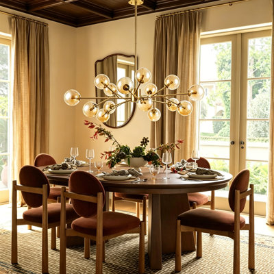 Burness 15 - Light Gold Sputnik Modern Linear Chandelier