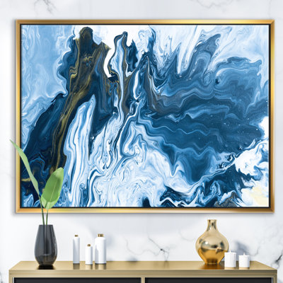 Raoul blanc, gris et blanc, marbre peint à la main acrylique III - reproduction d'art sur toile