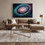 «Space Ring», art mural gris sur toile