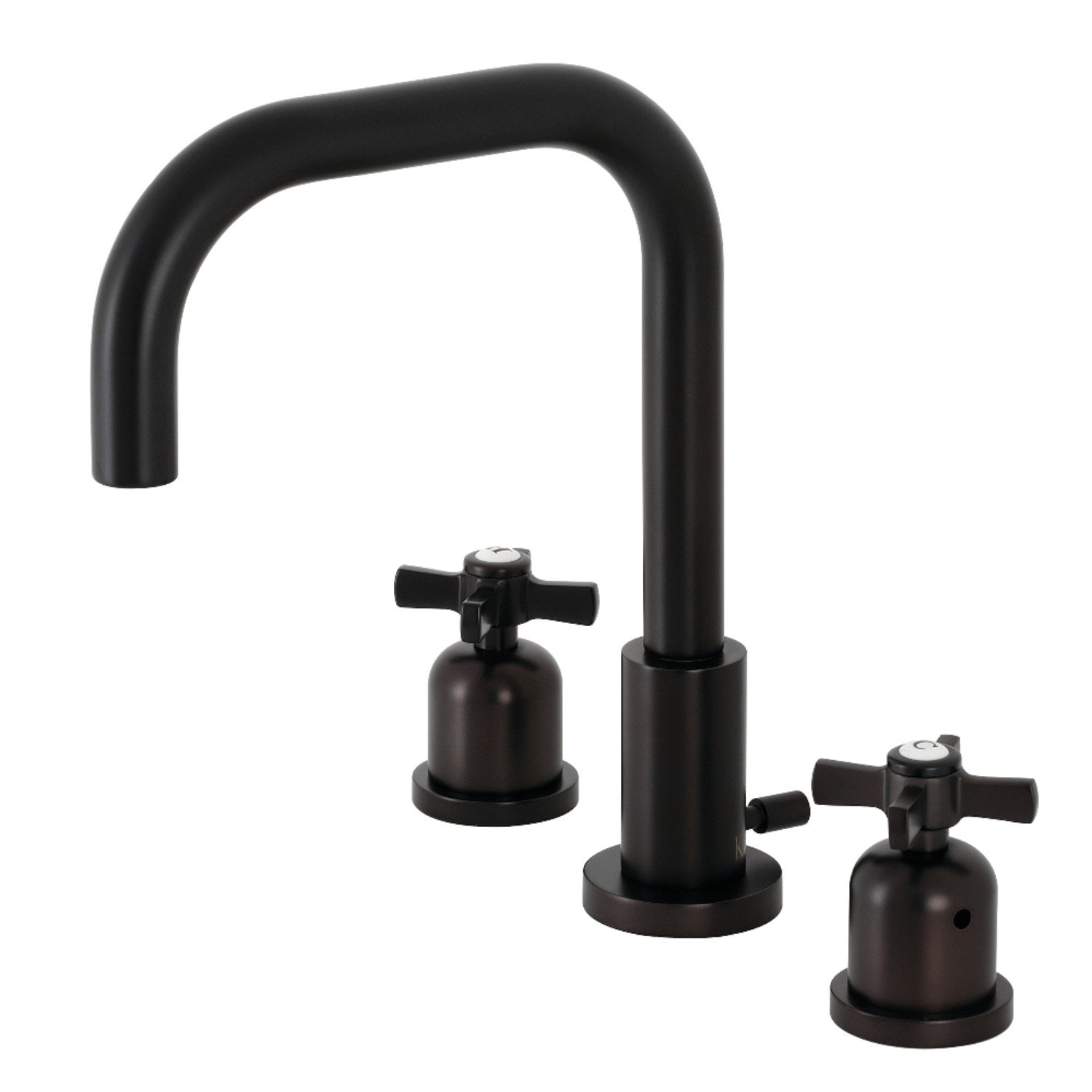 Kingston Brass Millennium Two-Handle 3-Hole Deck Mount Widespread Bathroom Faucet with Brass Pop-Up Drain, Oil Rubbed Bronze