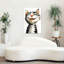 «Happy Whimsical Cat Playful Whimsical Contemporary», art mural-129150791