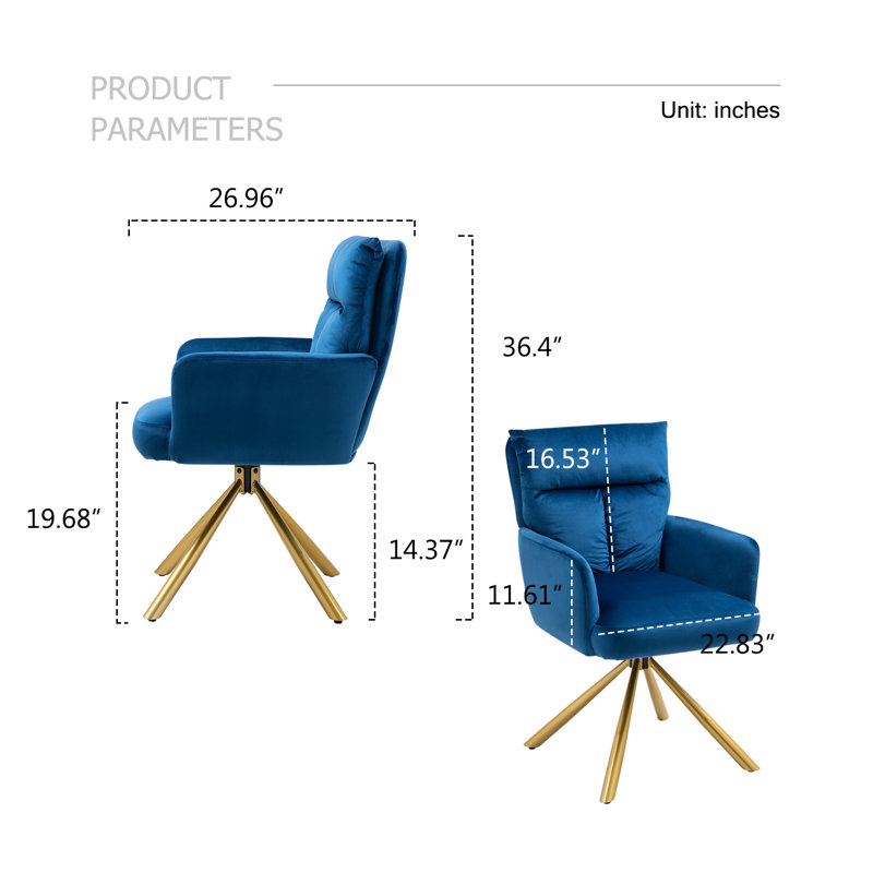 Fauteuil de maquillage Etian, Bleu