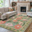 Tapis lavable à motif floral rétro avec envers antidérapant Kaidi-448441573