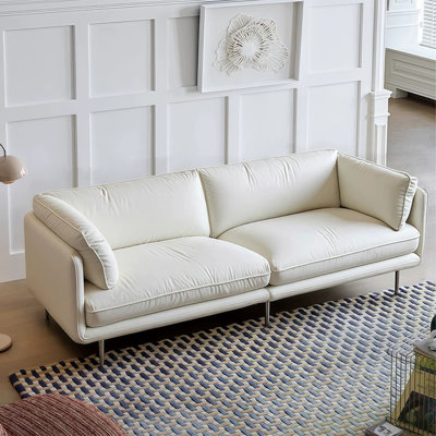 Canapé modulaire blanc en similicuir