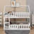 Twin Over Twin House Bunk Bed With Fence-265397678