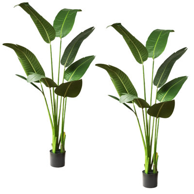 Faux Banana Leaf Plant in Pot