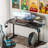 Metal Base Computer Desk with Power Outlet
