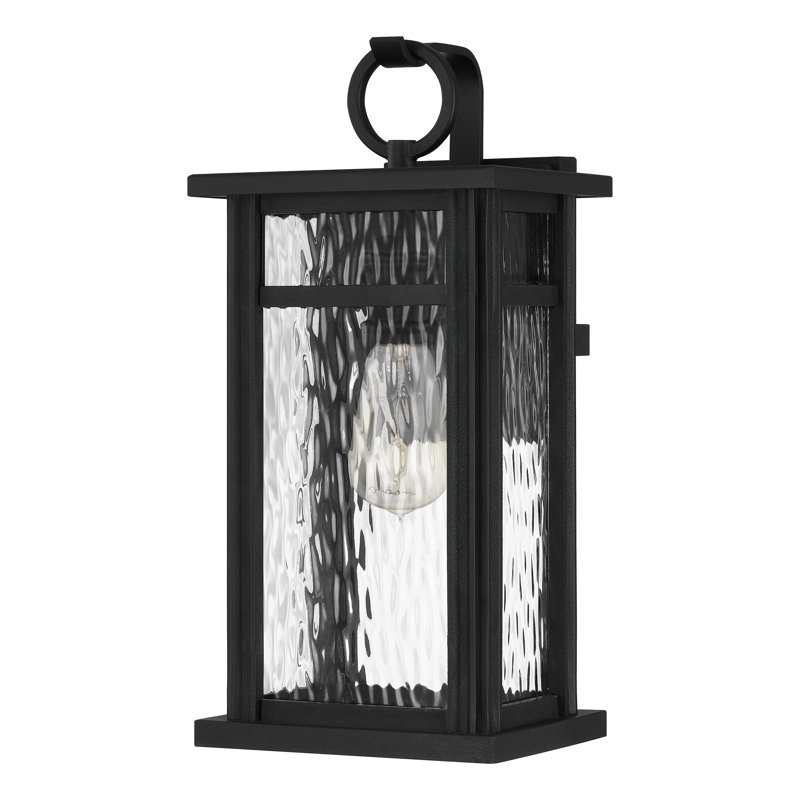 Moira 1-Light Earth Black Outdoor Wall Lantern, 15.75" H x 7.75" W x 7.25" D