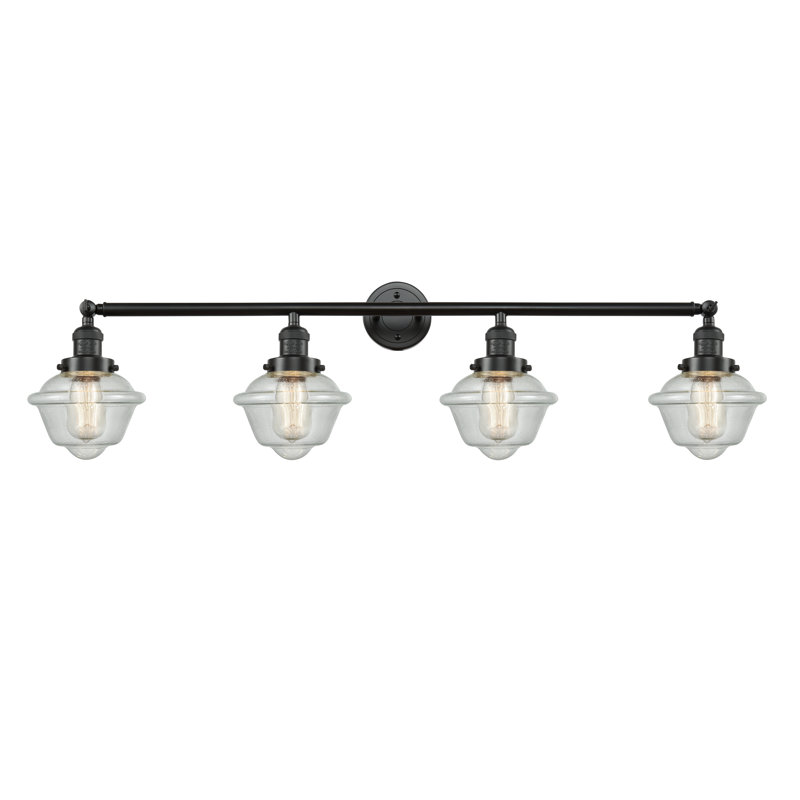 Geddes 4 - Light Dimmable Vanity Light, 3.5 Watt Vintage LED Bulb, Seedy, Antique Brass