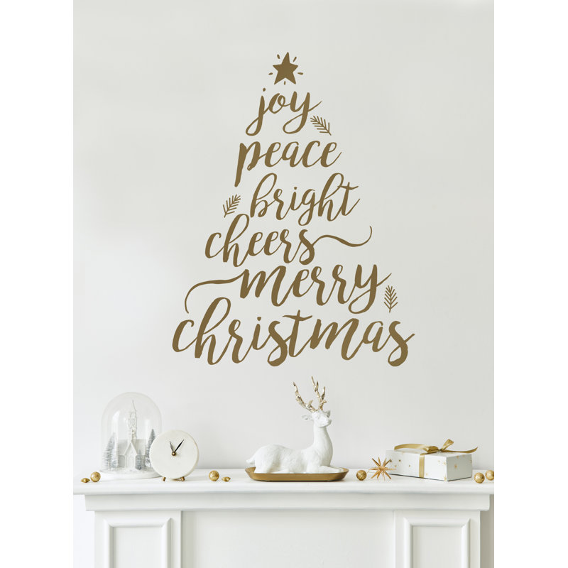 Adhésif décoratif arbre de Noël joyeux, Brun