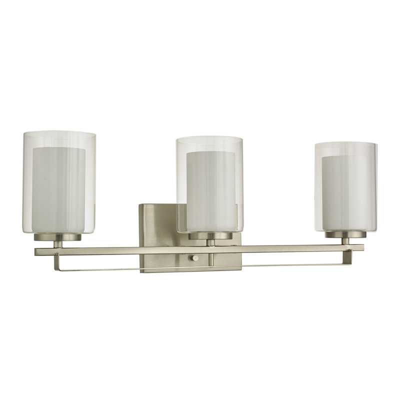 Applique murale à bras 3 lumières Hansley, Nickel