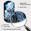 Horloge murale cylindrique bleue et orchidées nacrées-105567817