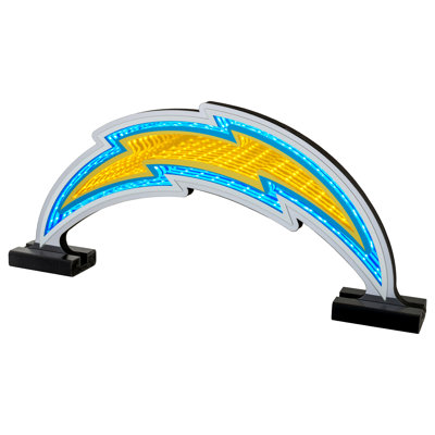 Sporticulture NFL Team Los Angeles Chargers LED Infinity Logo Light - 3D Light Effect, Acrylic Display with UL Plug and Stand