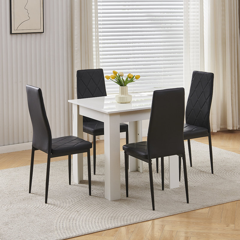 Dining Set, Black Leather Chairs#4