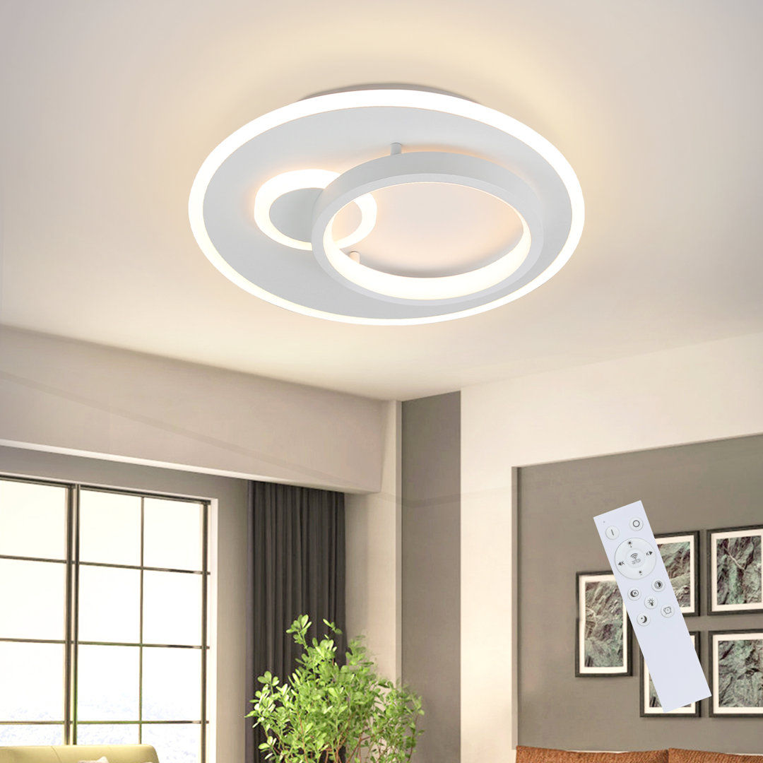 LED Deckenleuchte Rund Modern Weiß 33W Dimmbar mit Fernbedienung für Wohnzimmer Schlafzimmer Flur