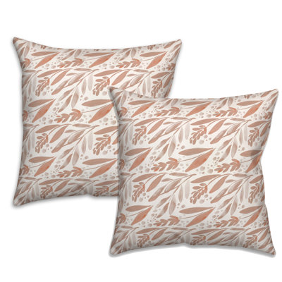Housse de coussin Peach Wild Flowers - ensemble de 2