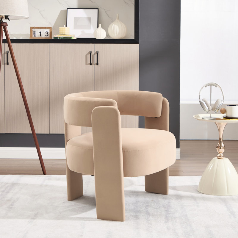Chaise d'appoint avec pieds en bois robustes, Kaki