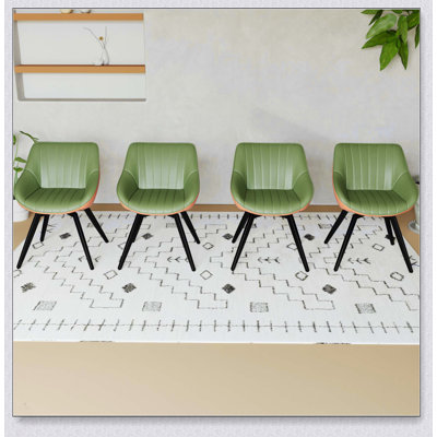 Ensemble de 4 chaises de salle à manger modernes en similicuir et pieds robustes en métal noir, pour la maison et la cuisine