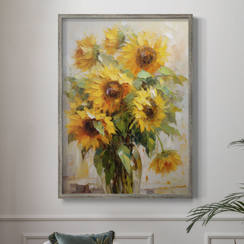 Reproduction encadrée FLORAL Series CDXLIX - bois massif, H 15 po x l 12 po