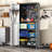 Garage Storage Cabint on Wheels with Locking Doors and 3 Adjustable Shelves, Tall Rolling Steel Cabinets for Garage Warehouse