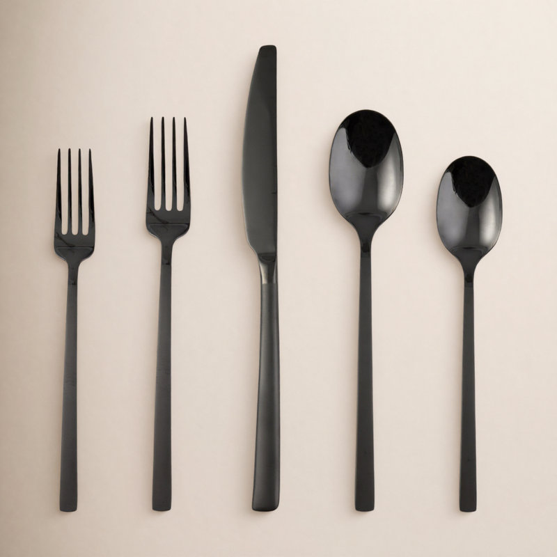 Ensemble de couverts 20 pièces Averie, service pour 4, Noir